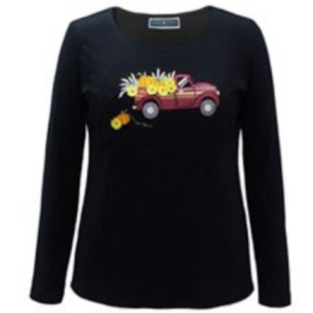 NEW Sparkly Autumn Black Long Sleeve Top